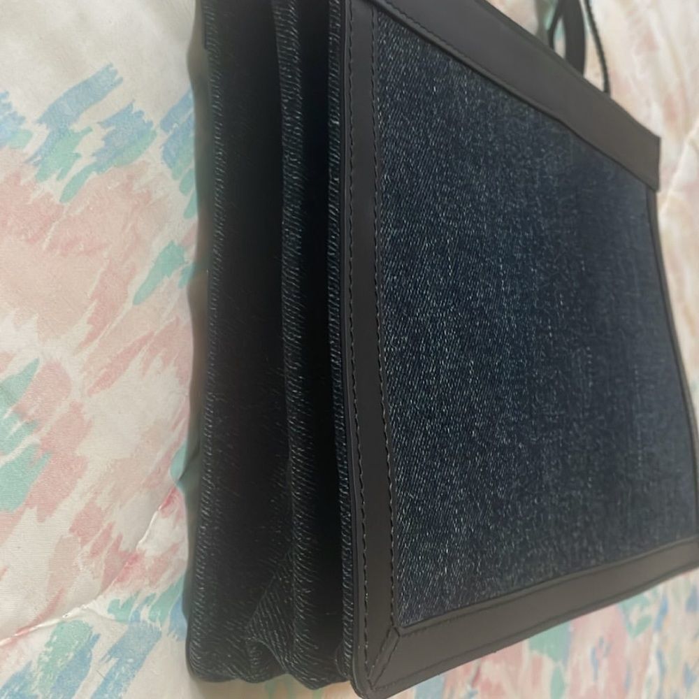 Balenciaga denim fabric & satin calf crossbody shoulder bag - Picture 3 of 7